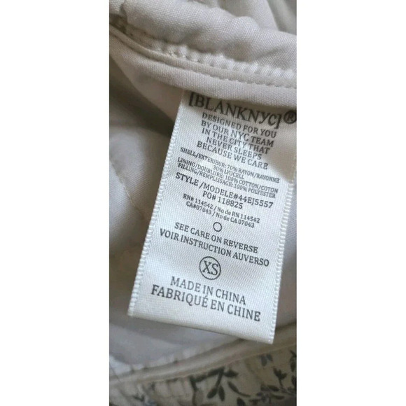 BLANK NYC X Anthropologie  Jacket Women's XS Tan Floral Forest Quilted Zip Up - Picture 10 of 11